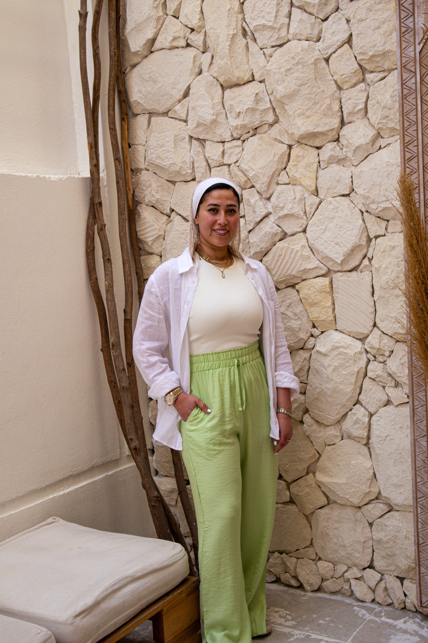 Mint Green Linen Pants