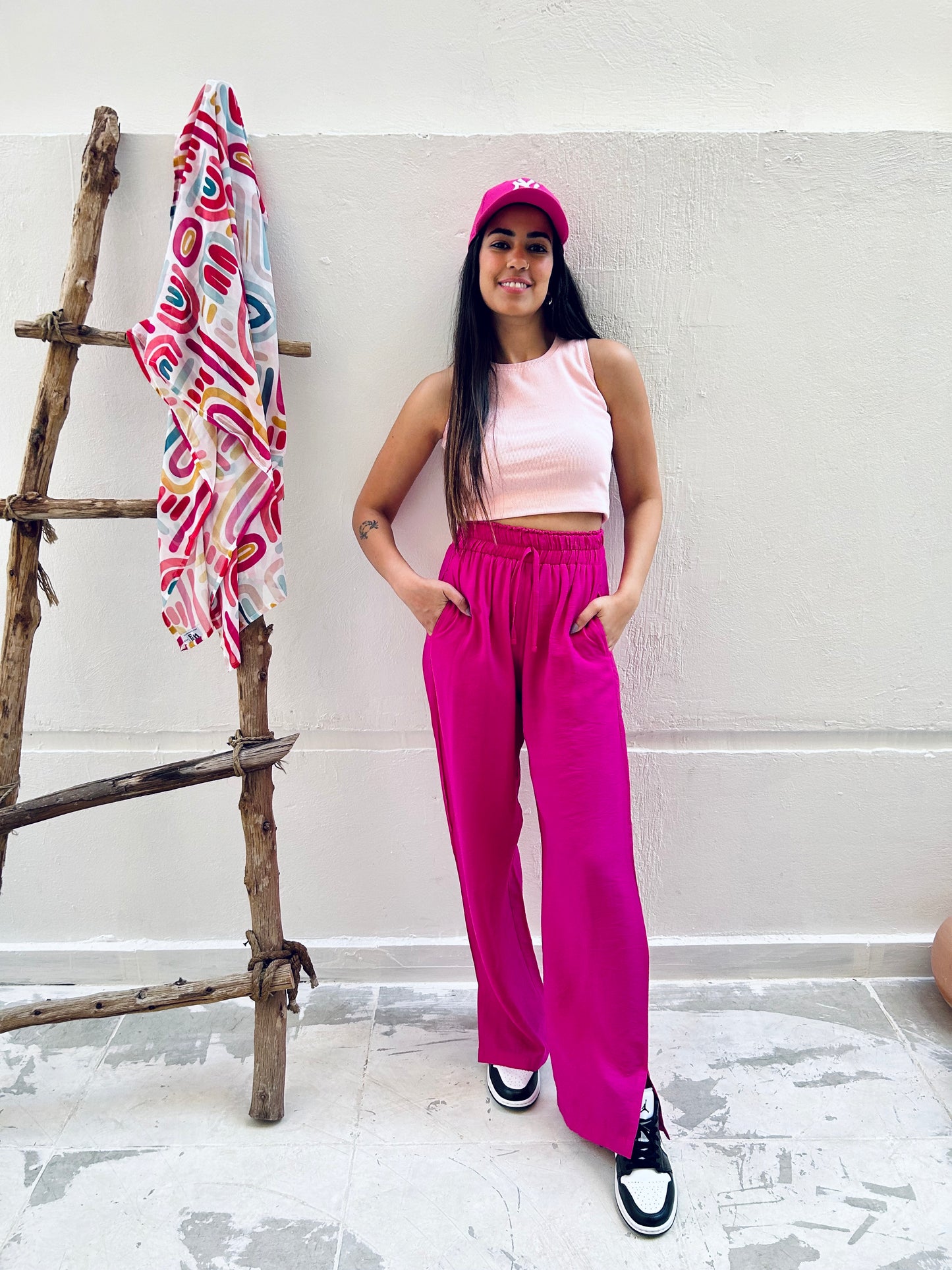 Fuchsia Linen Pants