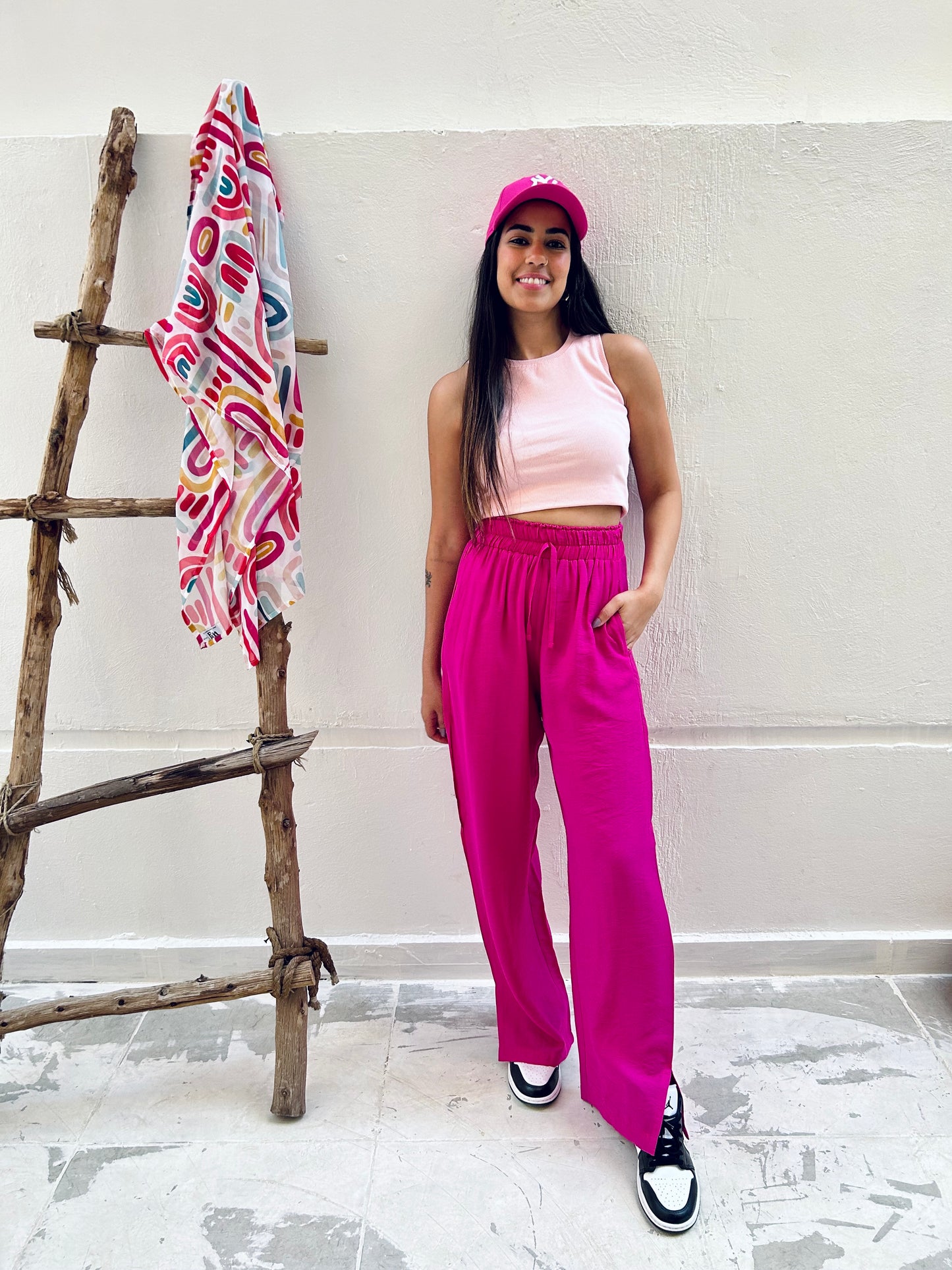 Fuchsia Linen Pants