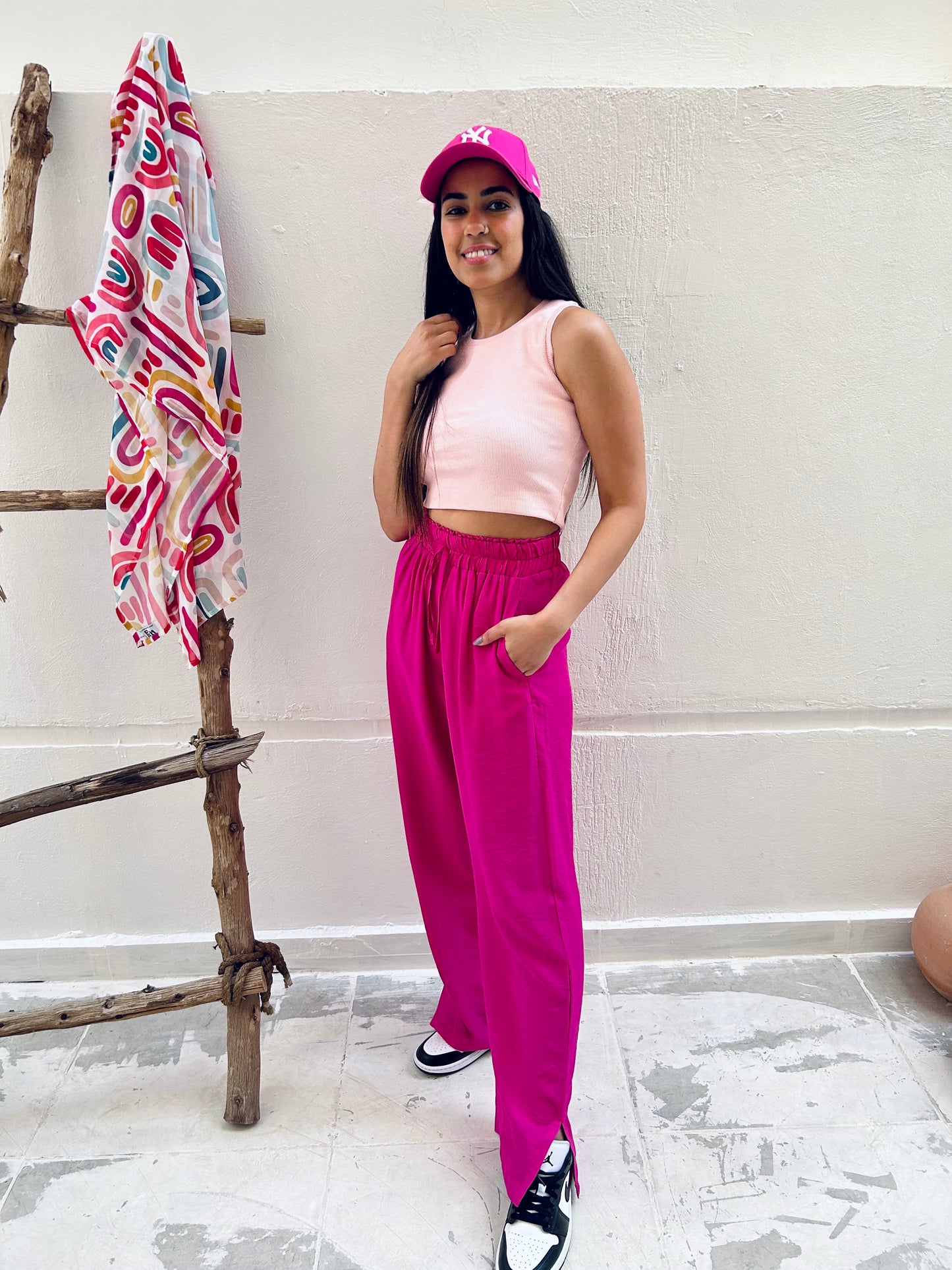 Fuchsia Linen Pants