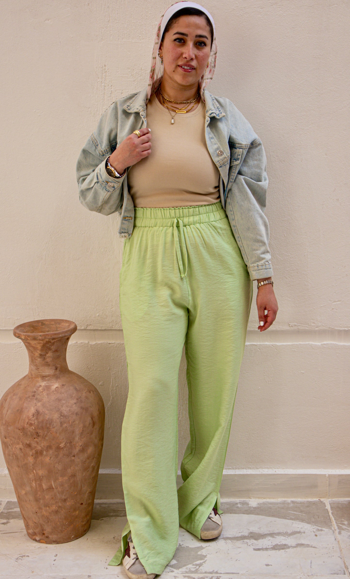 Mint Green Linen Pants