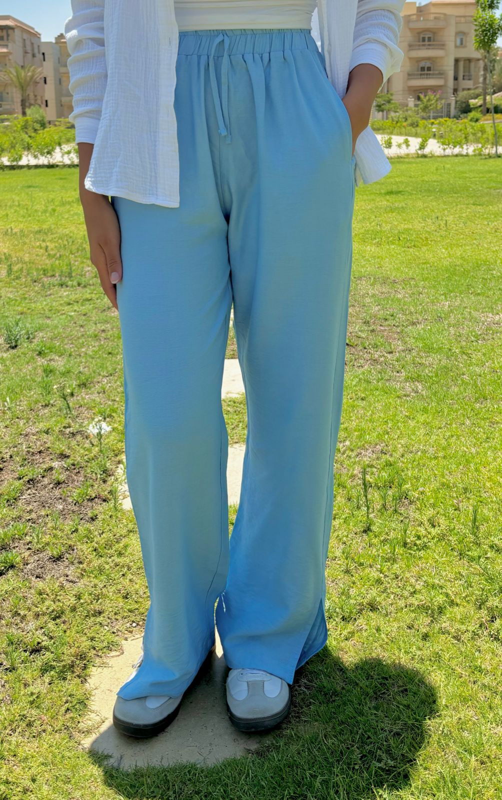 Baby Blue Linen Pants