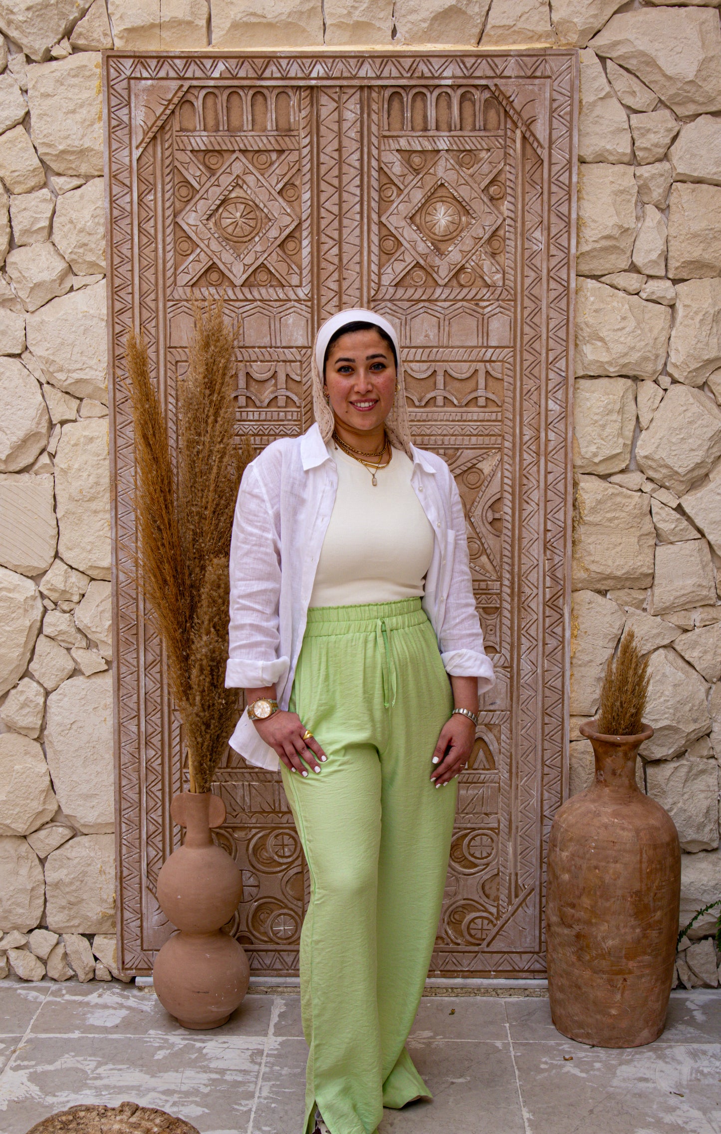 Mint Green Linen Pants