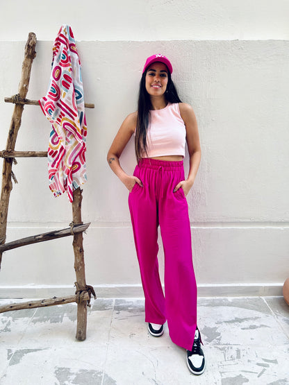 Fuchsia Linen Pants