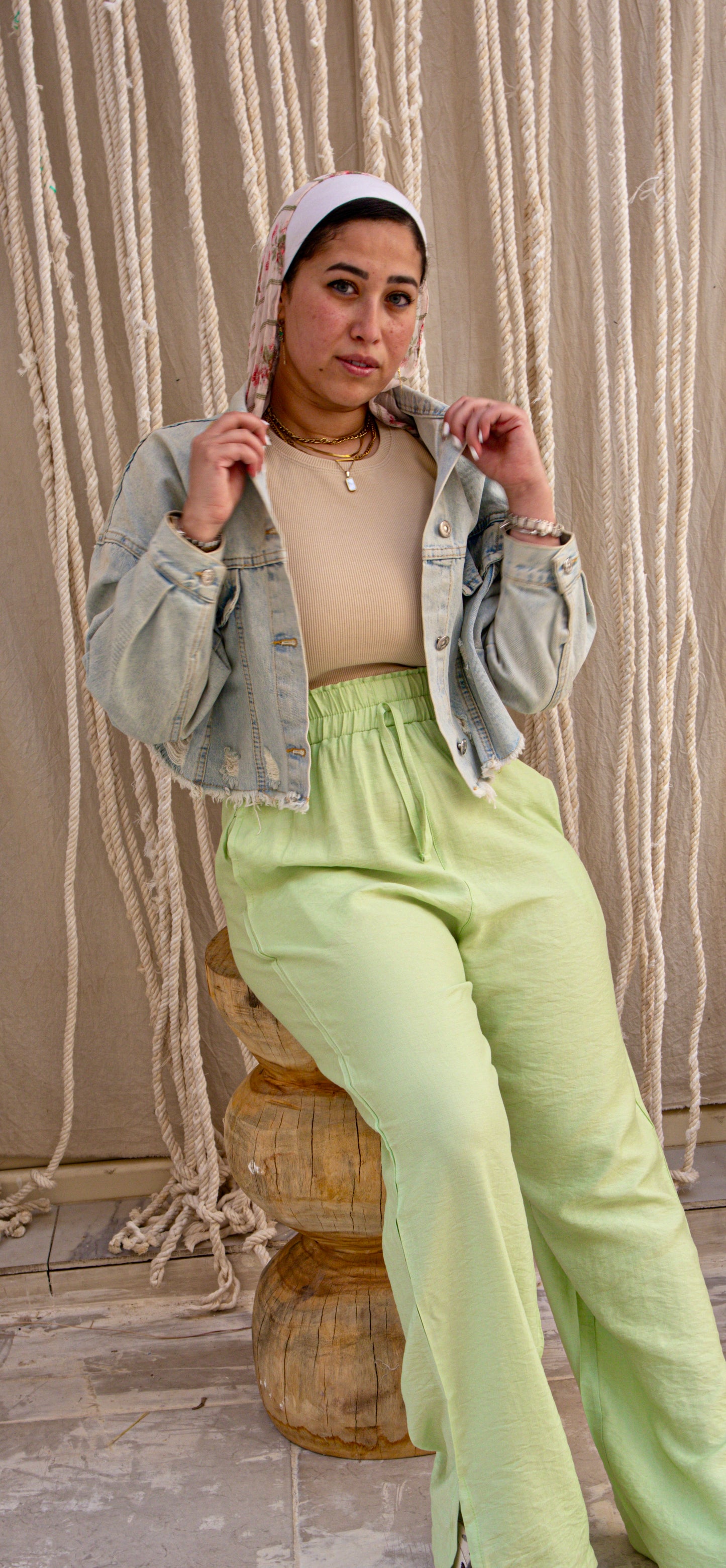 Mint Green Linen Pants