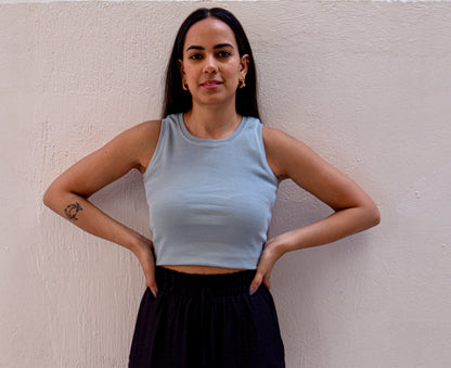 Greyish Blue Tank Top
