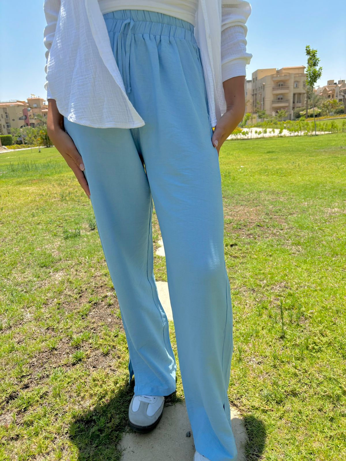 Baby Blue Linen Pants