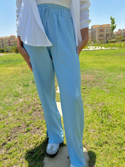 Baby Blue Linen Pants